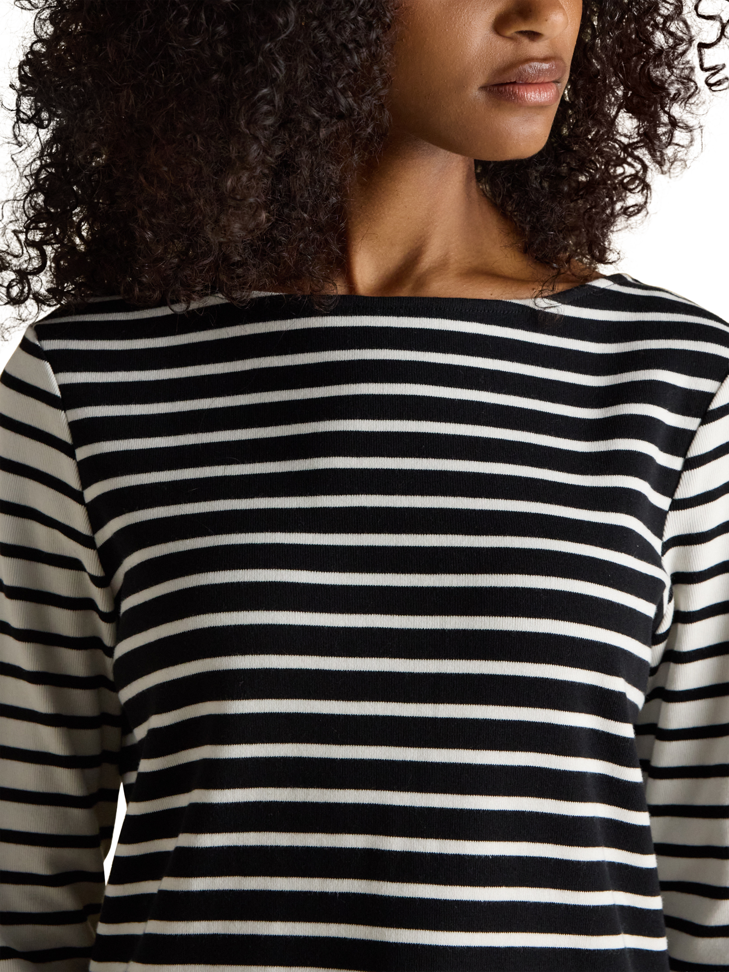 Product image 5 of 8, which shows Joules Classic Harbour Stripe Top, Black/White, 6
