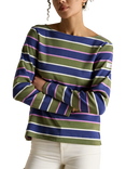 Joules Classic Harbour Stripe Top, Green/Multi