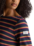 Joules Classic Harbour Stripe Top, Navy/Tan
