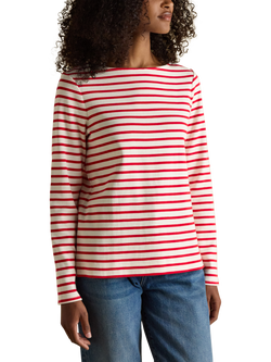 Joules Classic Harbour Stripe Top, Red/White