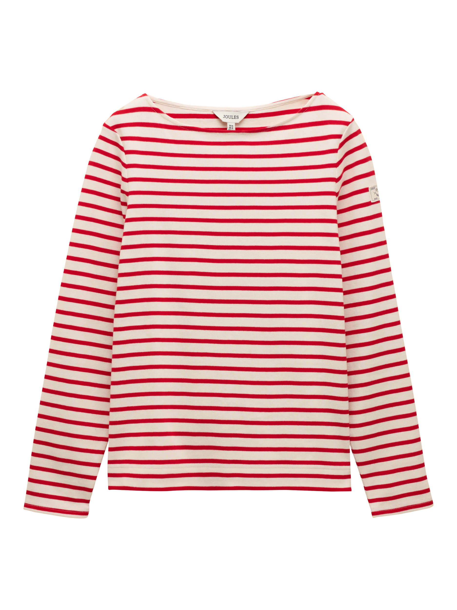 Product image 8 of 8, which shows Joules Classic Harbour Stripe Top, Red/White, 6