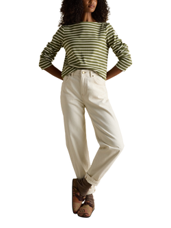 Joules Classic Harbour Stripe Top, Green/Multi, Green/Multi