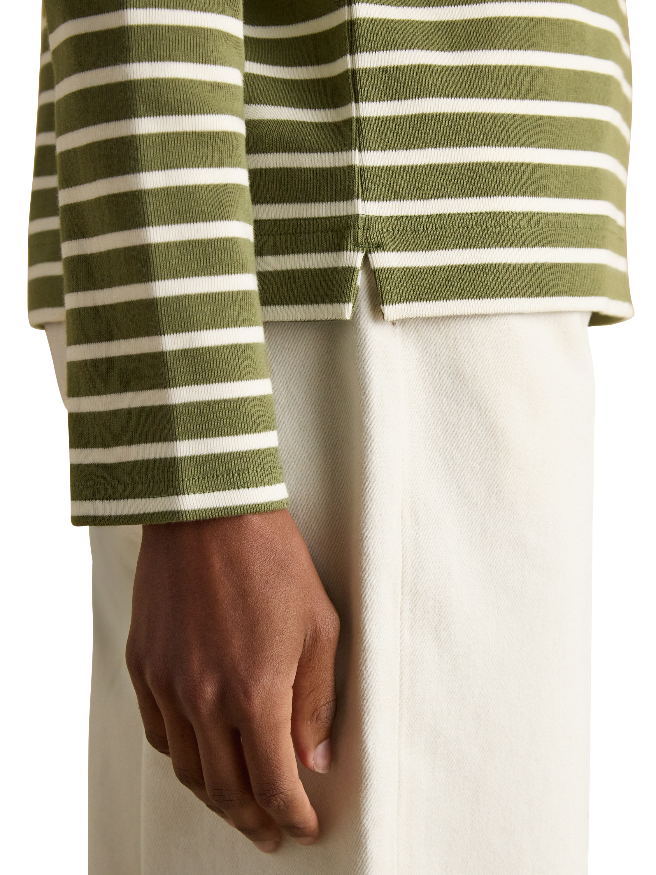 Product image 7 of 7, which shows Joules Classic Harbour Stripe Top, Green/Multi, 6