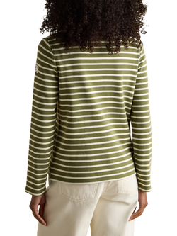 Joules Classic Harbour Stripe Top, Green/Multi - view 2, Green/Multi