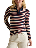 Joules Fairfield Stripe Polo Shirt, Blue/Red