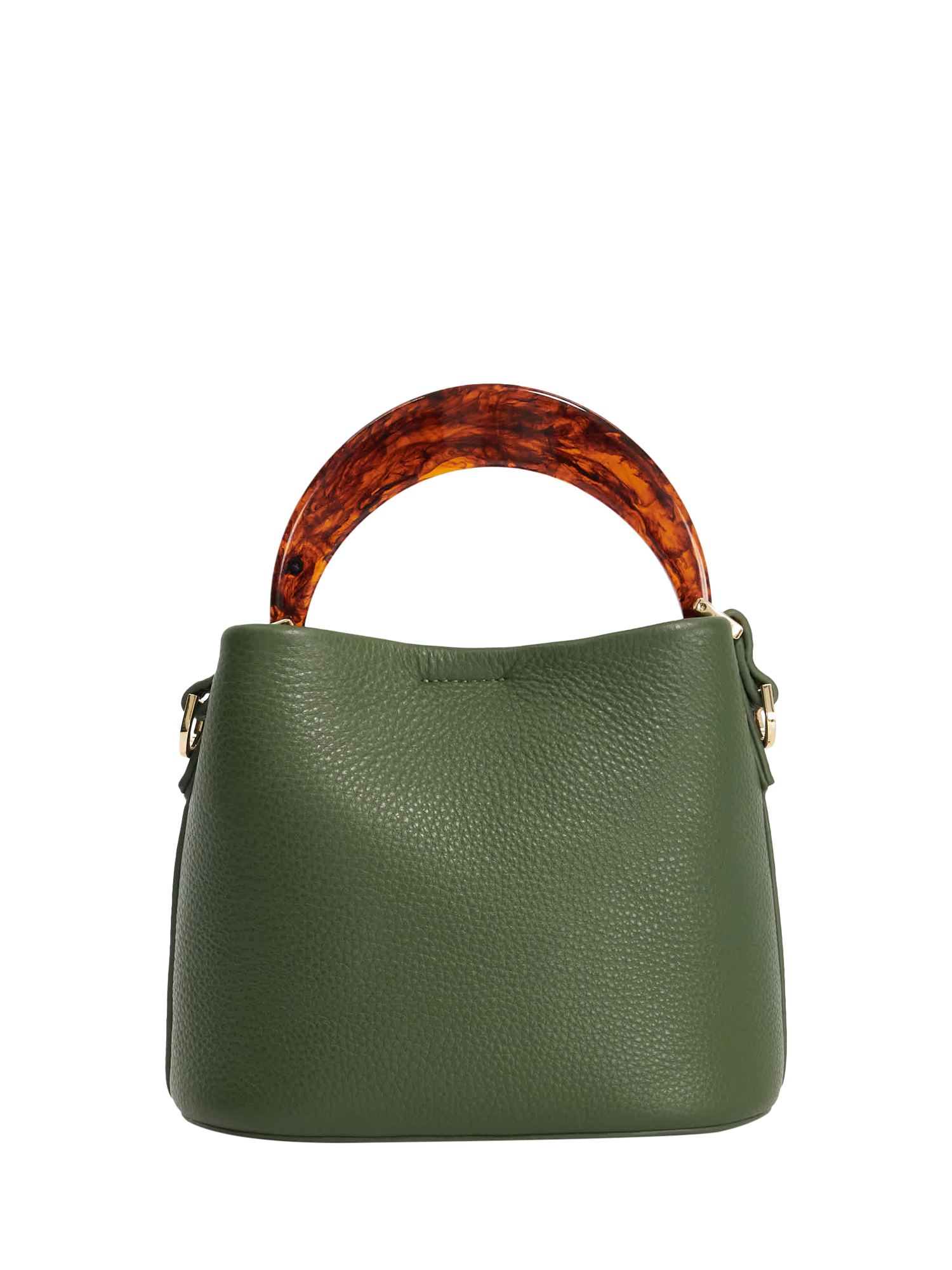 Product image 2 of 4, which shows Dune London Dharla Leather Grab Bag, Green, One Size
