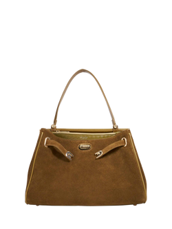 Dune London Dynamic M Leather Shoulder Bag, Khaki, Khaki