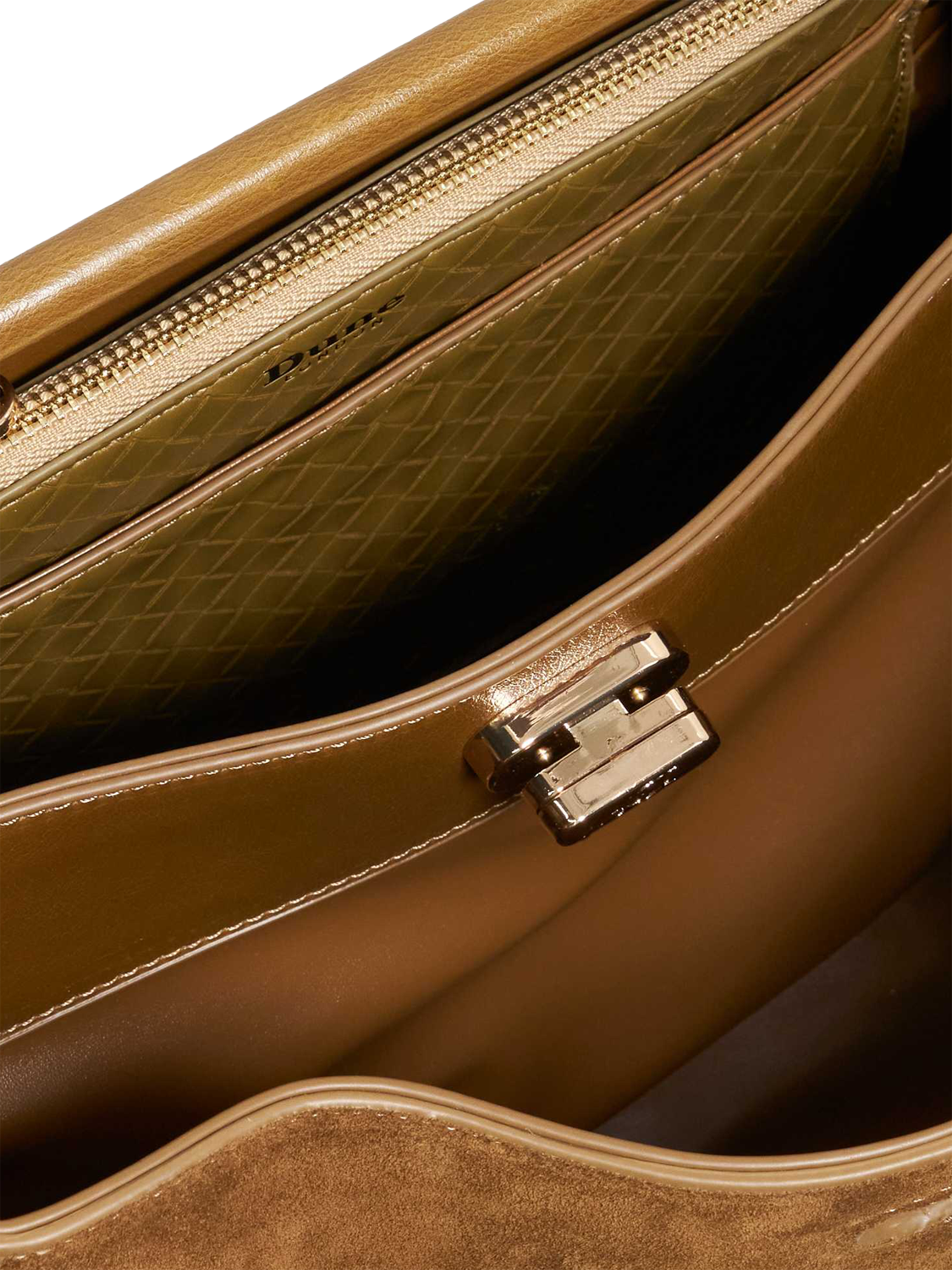 Product image 4 of 5, which shows Dune London Dynamic M Leather Shoulder Bag, Khaki