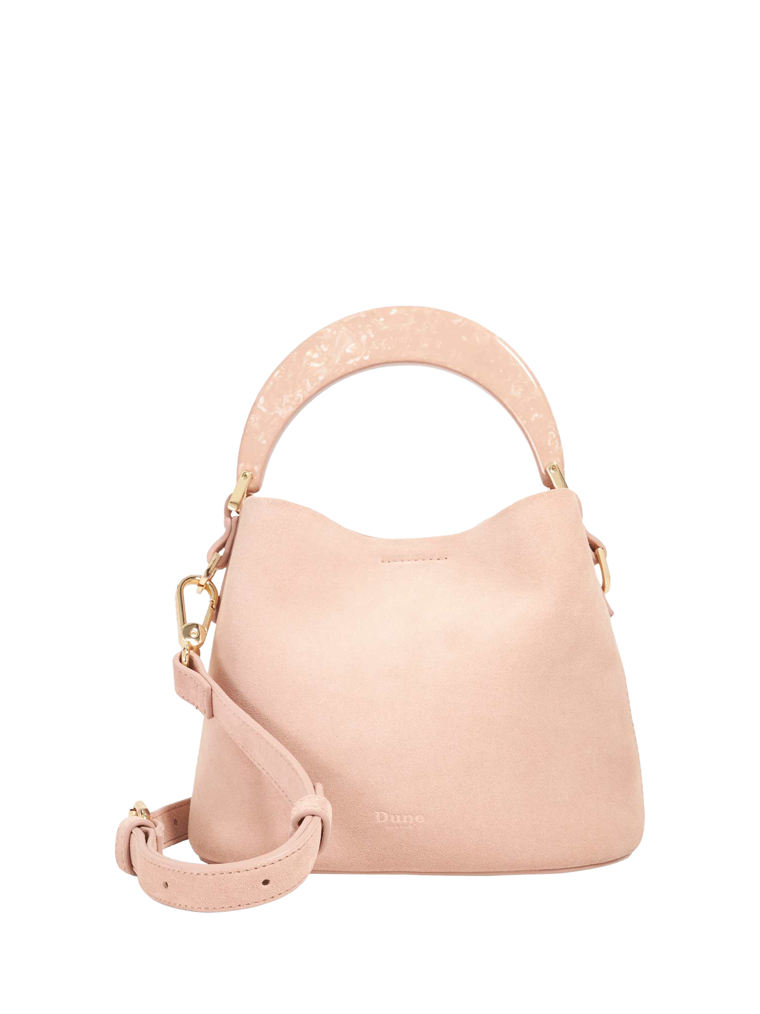 Product image 1 of 5, which shows Dune London Dharla Suede Grab Bag, Mink, One Size