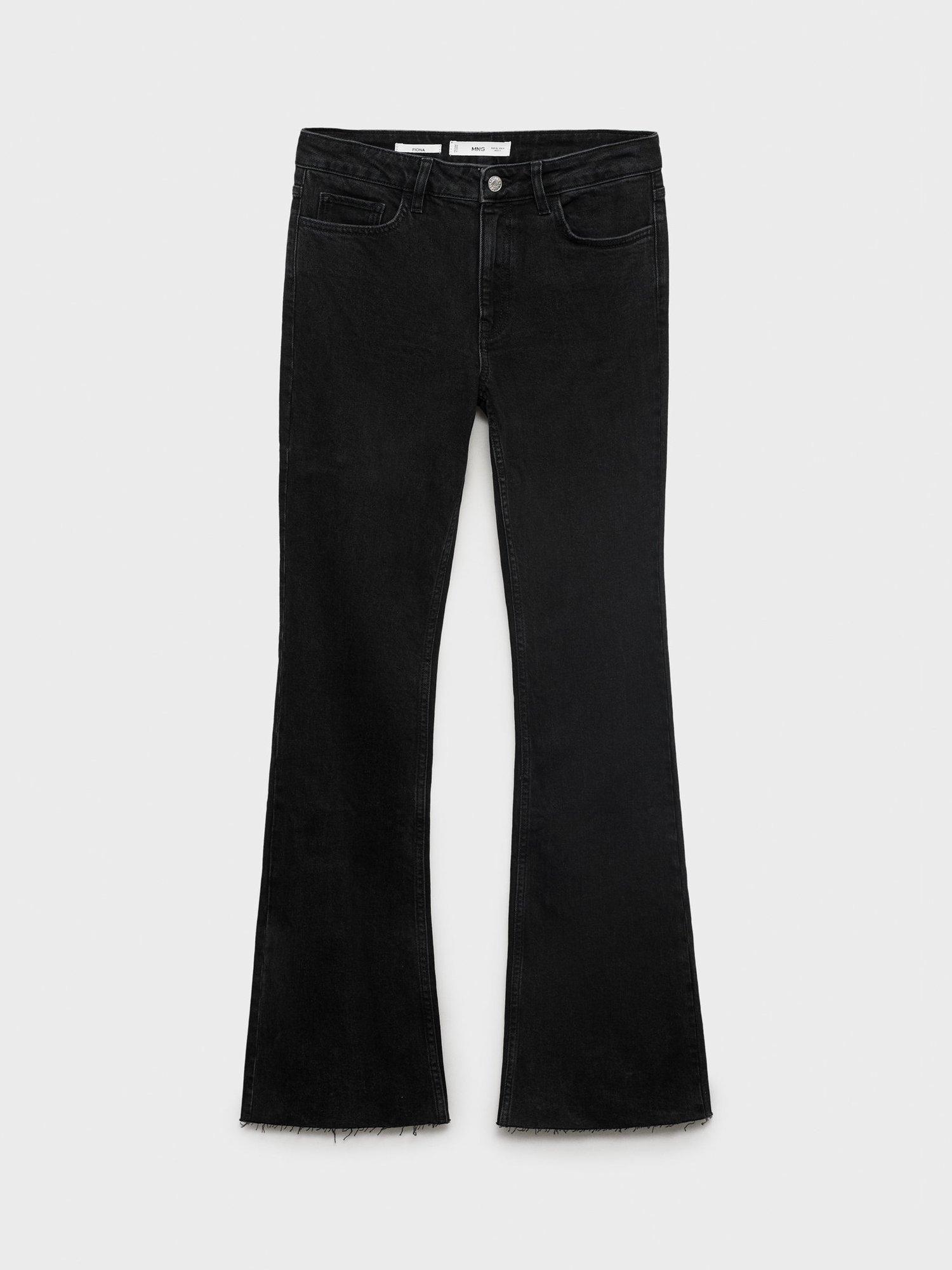 Product image 3 of 8, which shows Mango Fiona Mid Rise Flare Jeans, Dark Grey, 4
