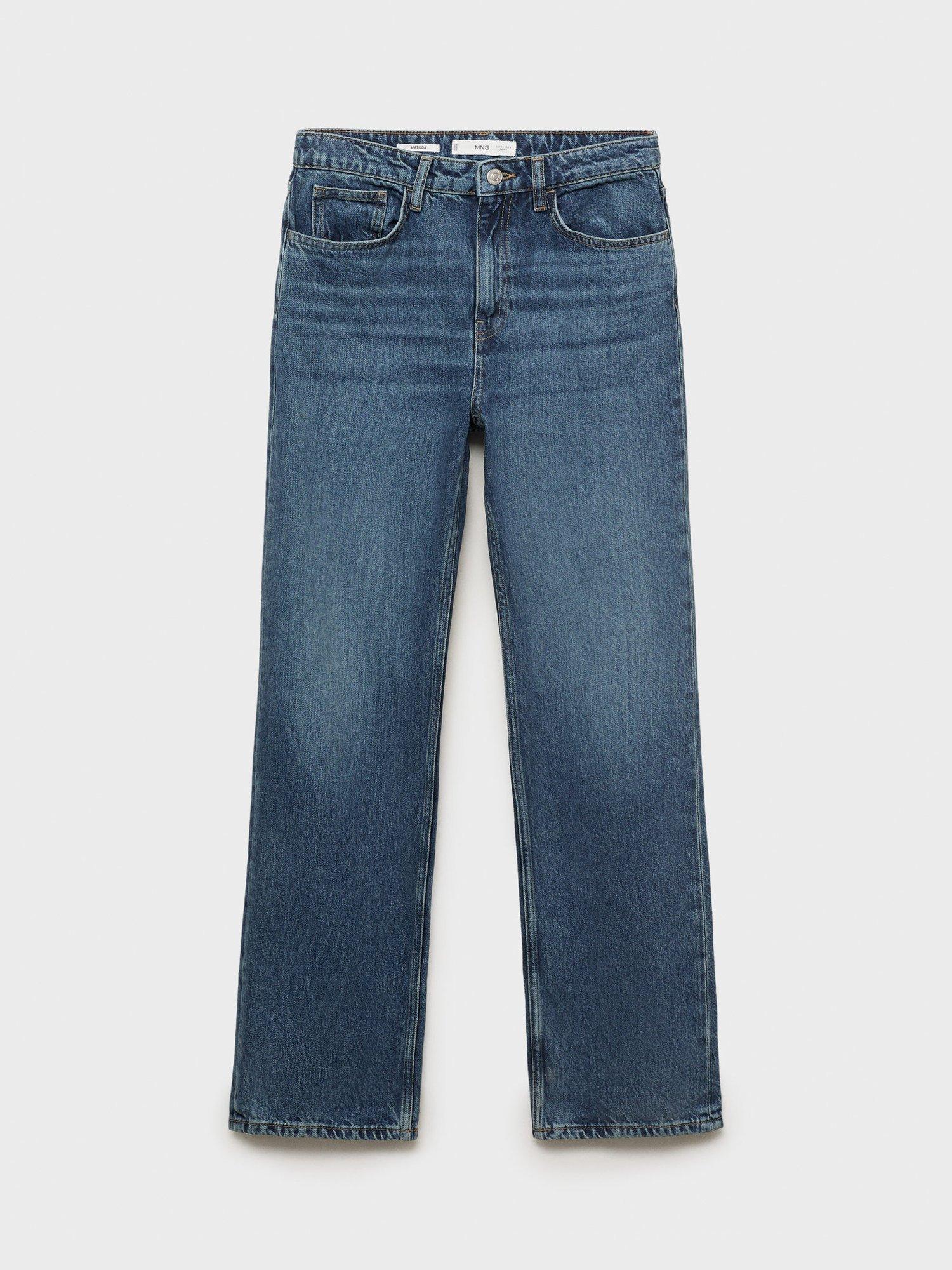 Product image 3 of 8, which shows Mango Matilda Straight Denim Jeans, Open Blue, 10