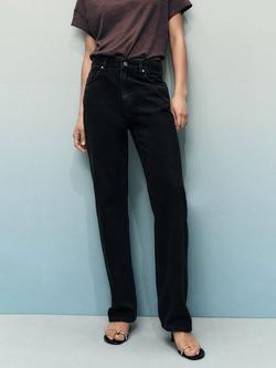 Mango Matilda Straight Jeans, Black