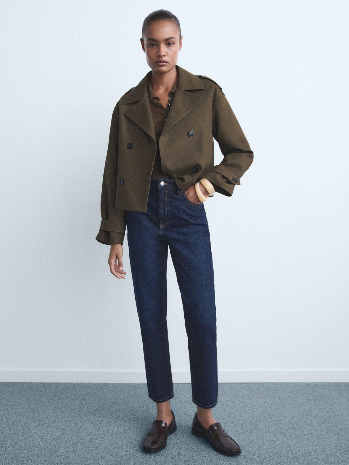 Product image 2 of 8, which shows Mango Mid Rise Mom2000 Jeans, Dark Blue, 10