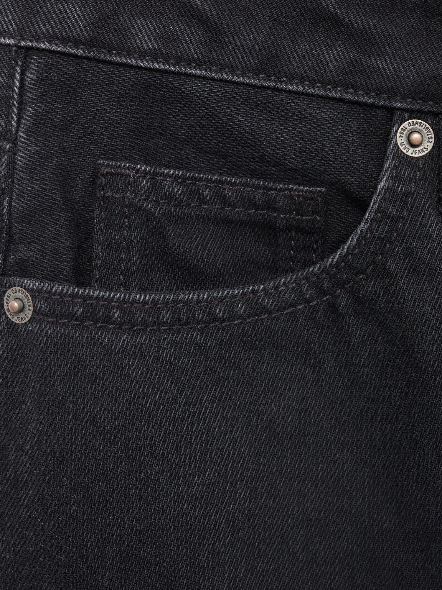Product image 5 of 9, which shows Mango High Rise Mom Jeans, Open Black, 10