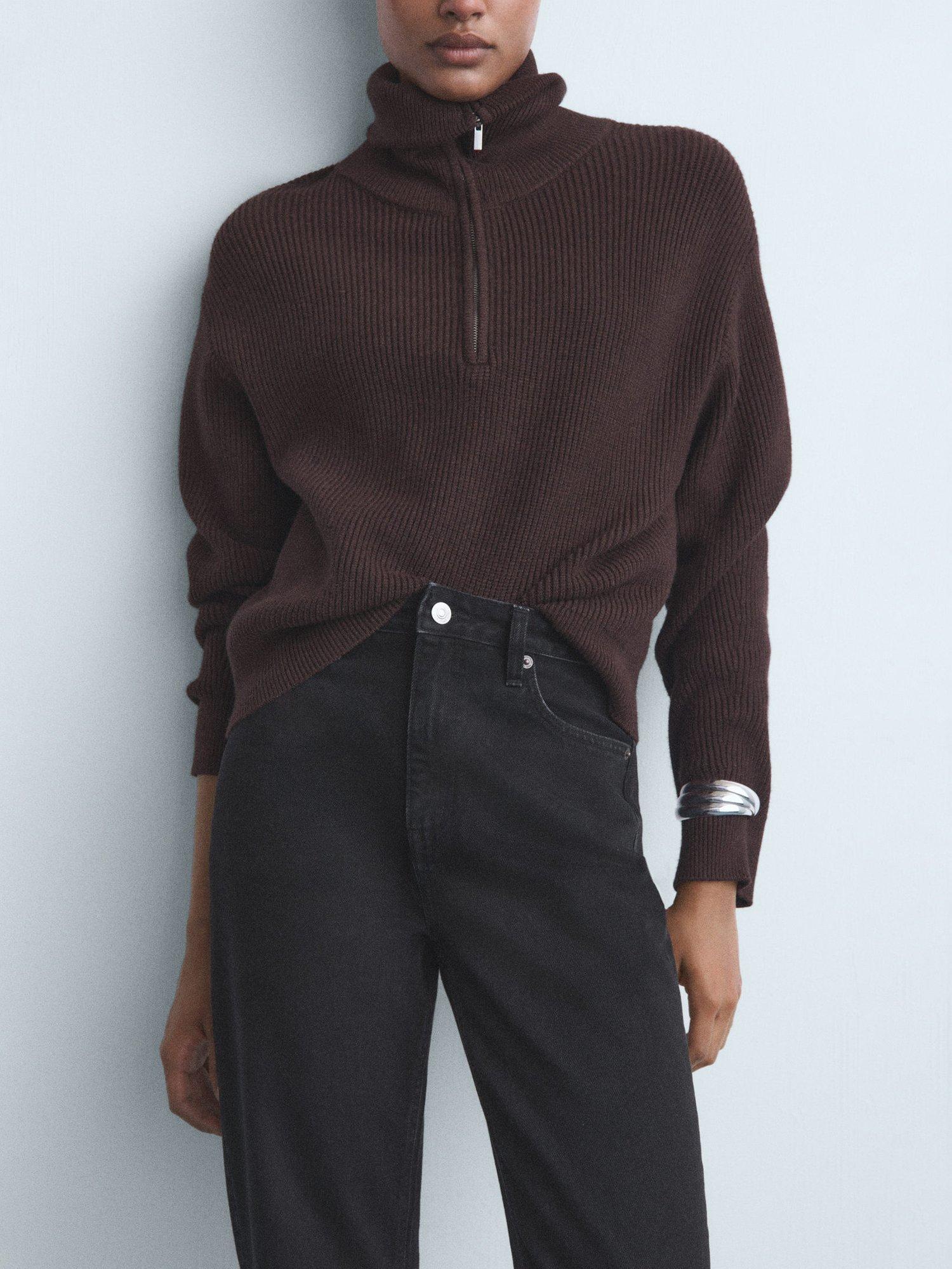 Product image 6 of 9, which shows Mango High Rise Mom Jeans, Open Black, 10