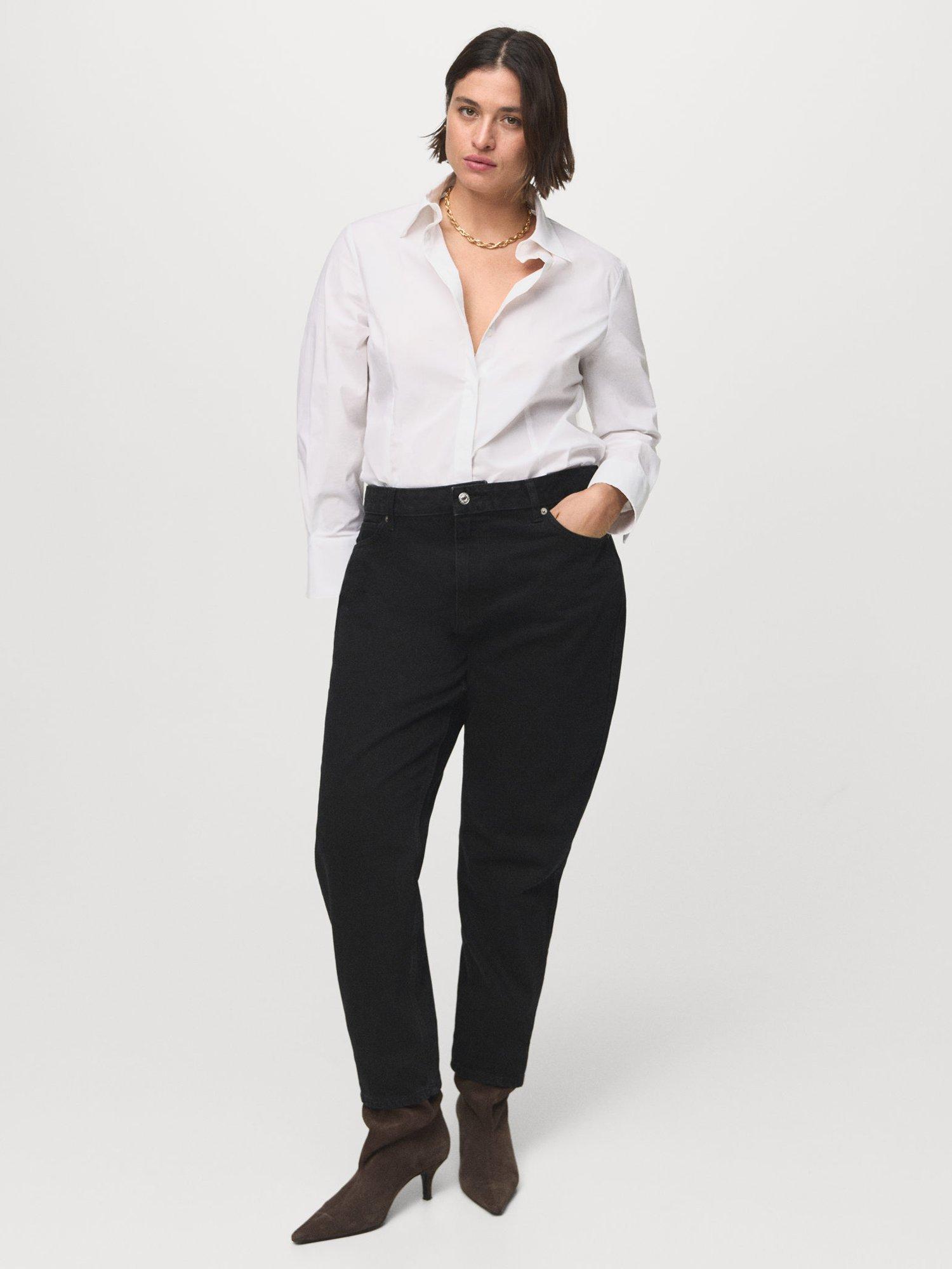 Product image 8 of 9, which shows Mango High Rise Mom Jeans, Open Black, 10