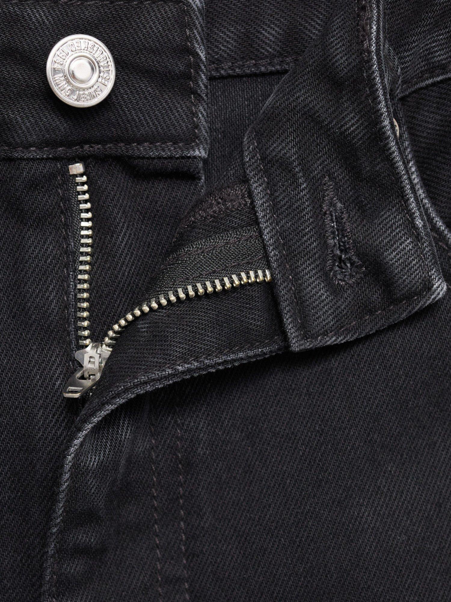 Product image 9 of 9, which shows Mango High Rise Mom Jeans, Open Black, 10