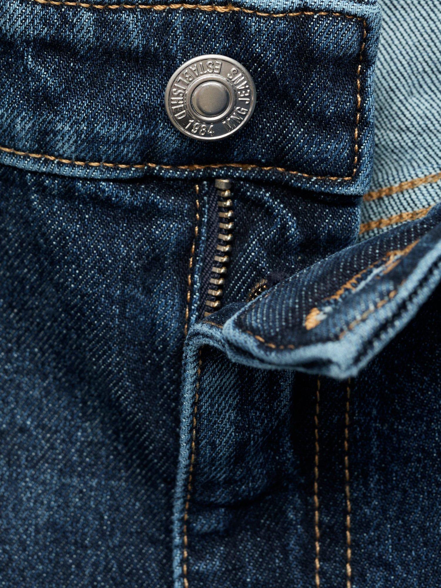 Product image 5 of 9, which shows Mango High Rise Mom Jeans, Navy Blue, 10