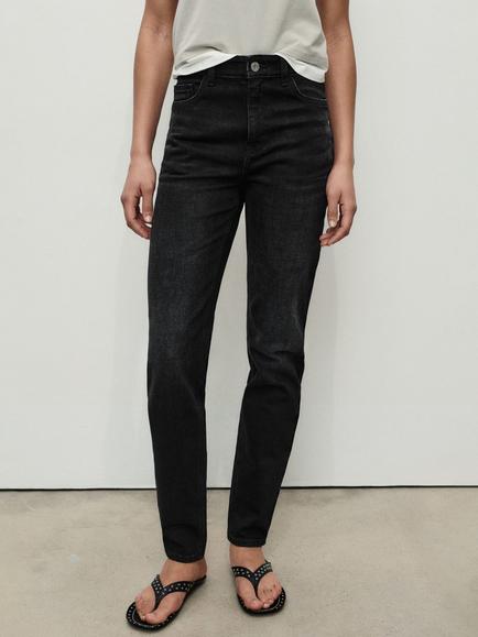 Mango Newmom High Rise Jeans, Open Grey