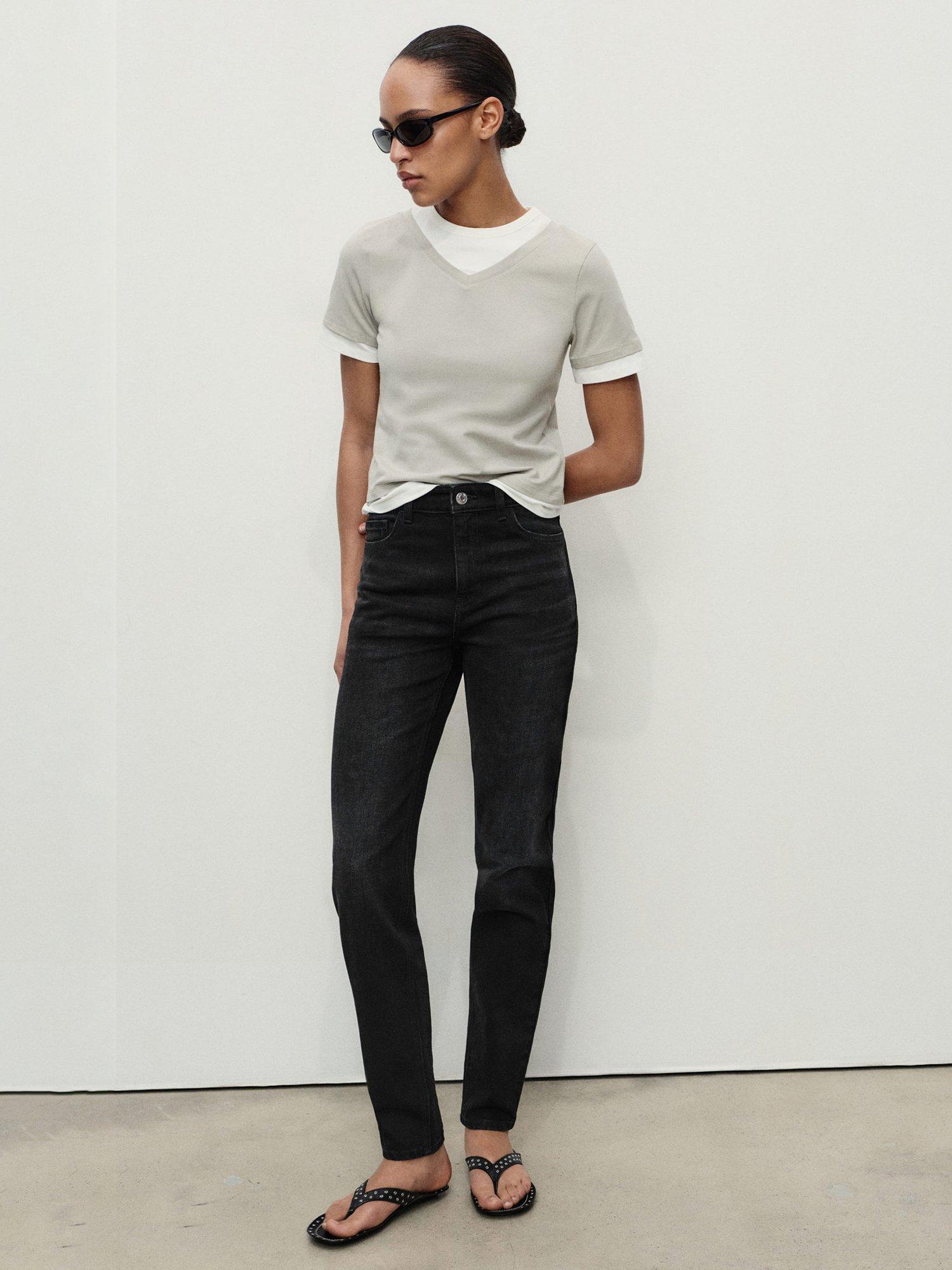 Product image 2 of 8, which shows Mango Newmom High Rise Jeans, Open Grey, 4