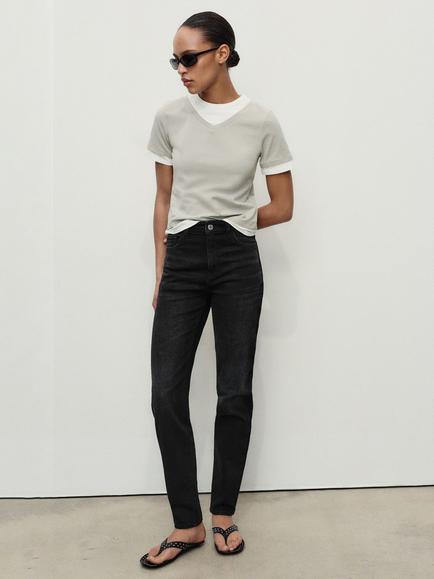 Mango Newmom High Rise Jeans - view 2, Open Grey