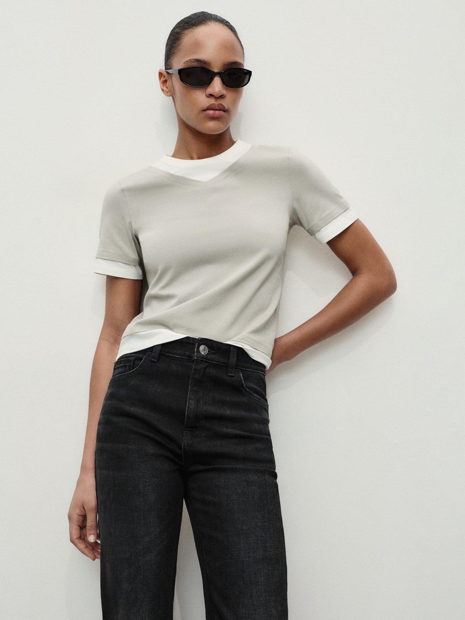 Product image 6 of 8, which shows Mango Newmom High Rise Jeans, Open Grey, 4