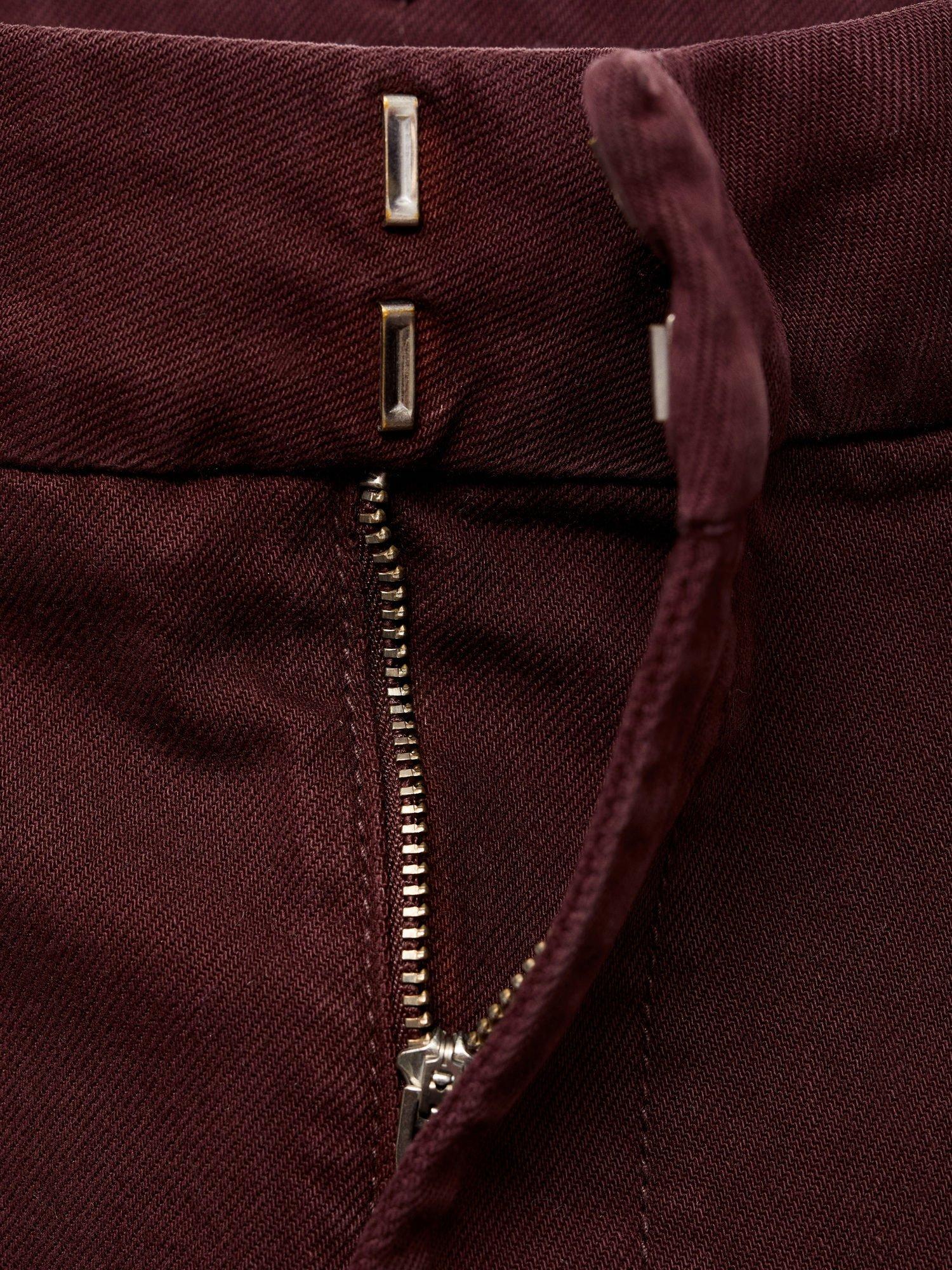 Product image 7 of 7, which shows Mango Paloma Cotton Blend Straight Leg Jeans, Dark Red, 4