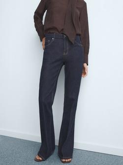 Mango Violeta Flared Jeans, Navy, Navy