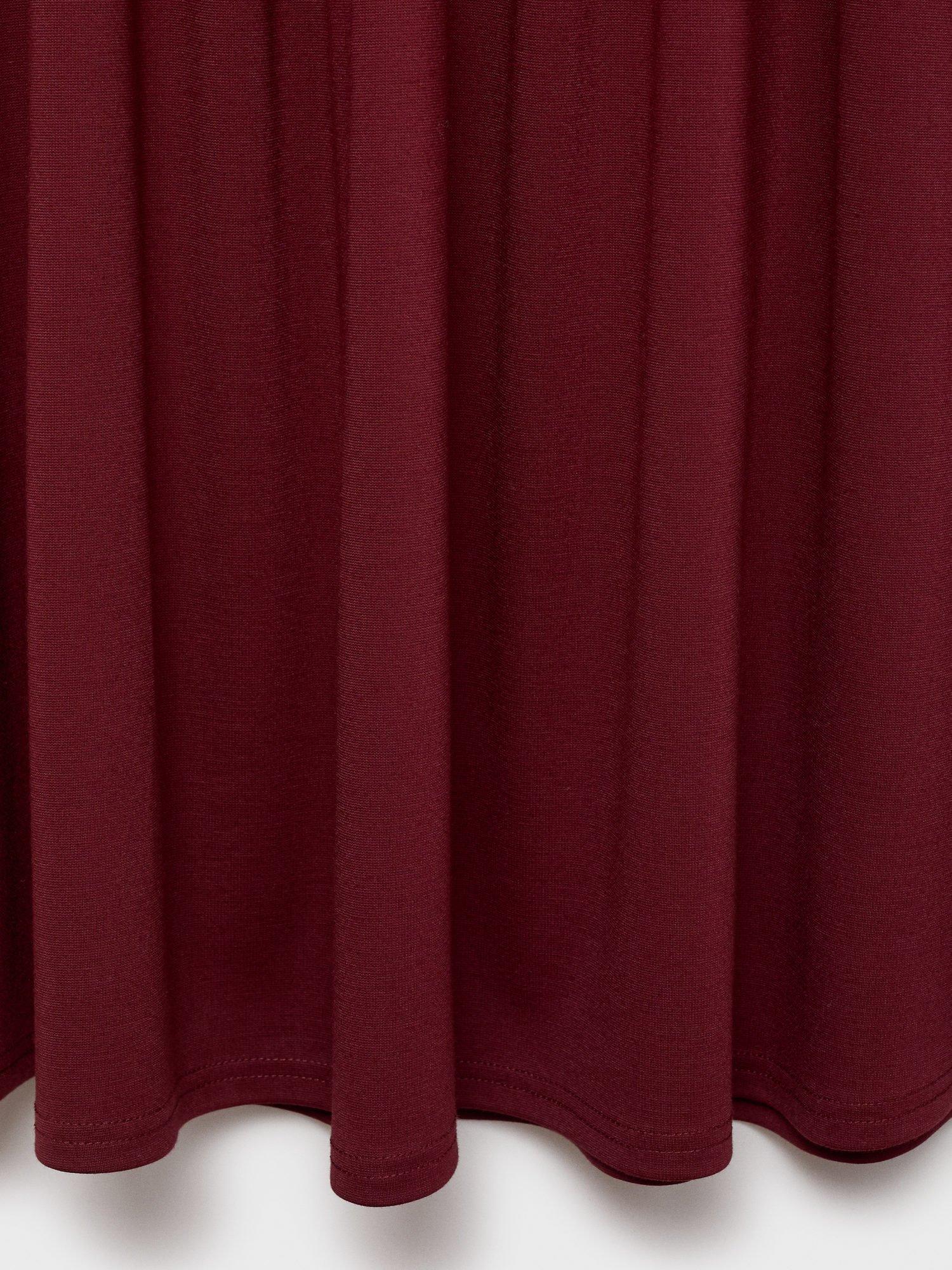 Product image 5 of 7, which shows Mango Tabla Gathered Midi Skirt, Dark Red, L