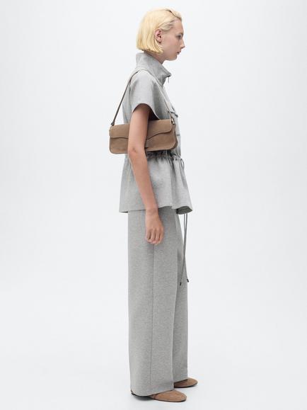 Mango Amber Straight Trousers, Medium Grey - view 2, Medium Grey