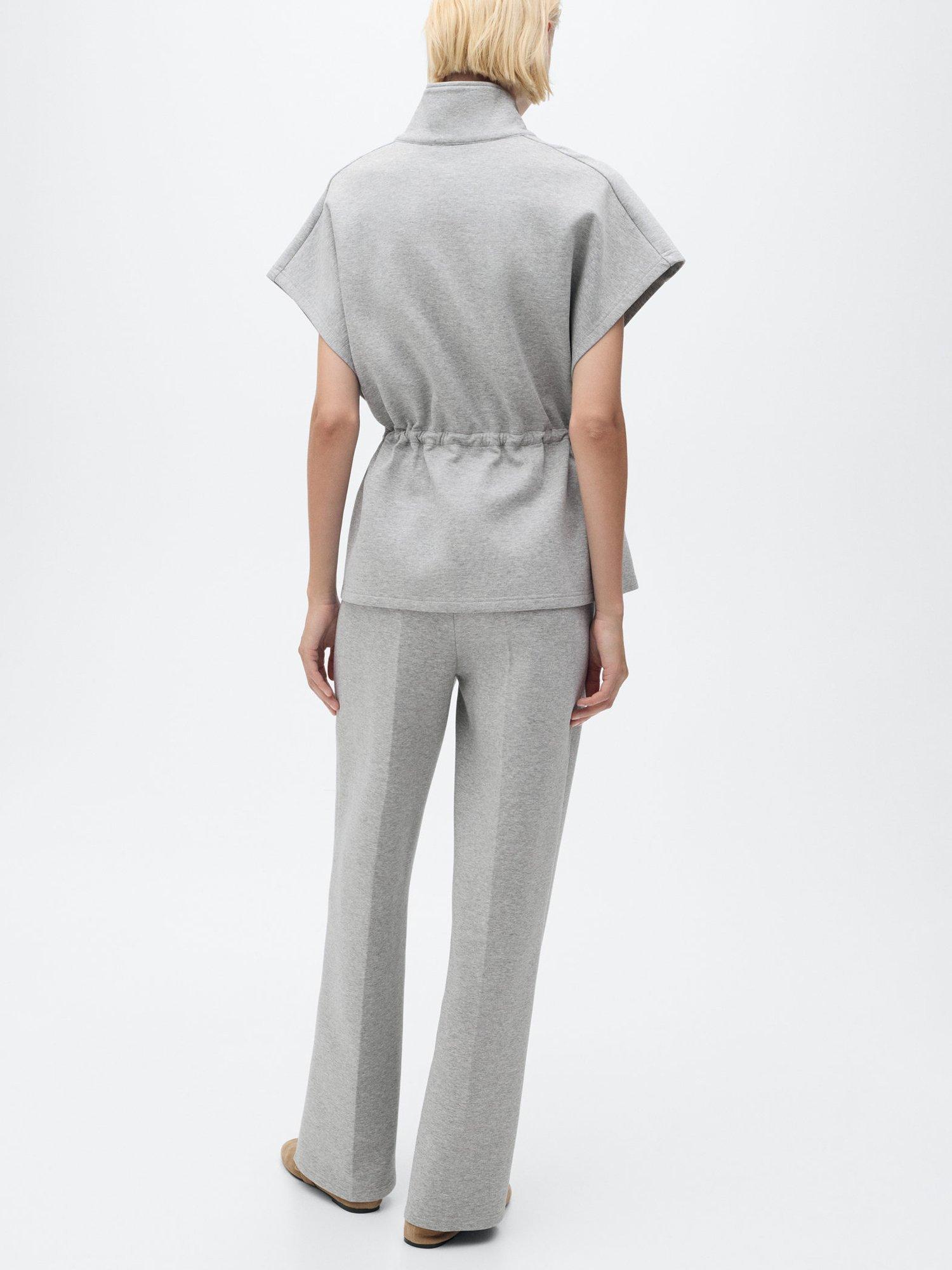 Product image 4 of 7, which shows Mango Amber Straight Trousers, Medium Grey, L