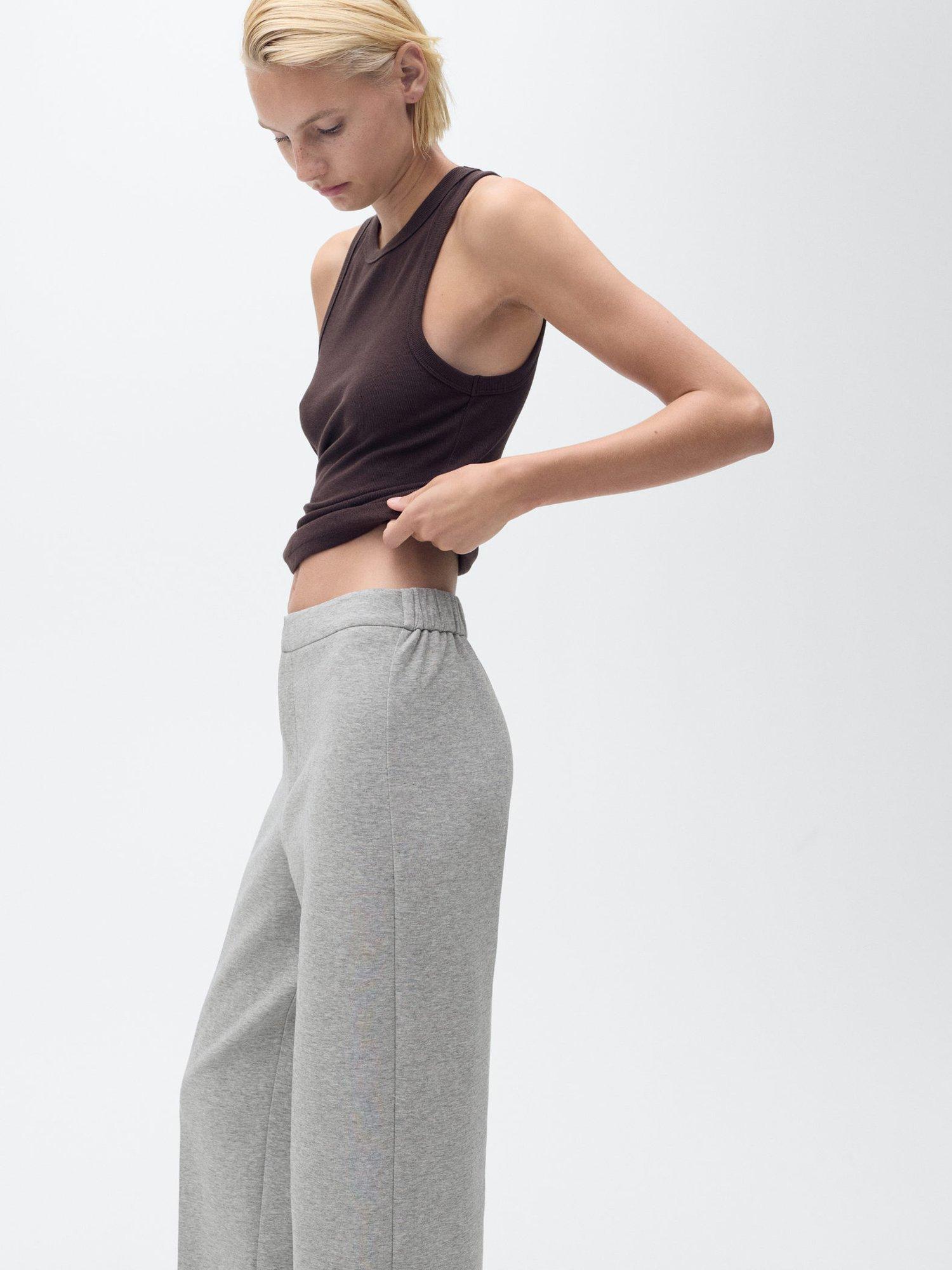 Product image 6 of 7, which shows Mango Amber Straight Trousers, Medium Grey, L