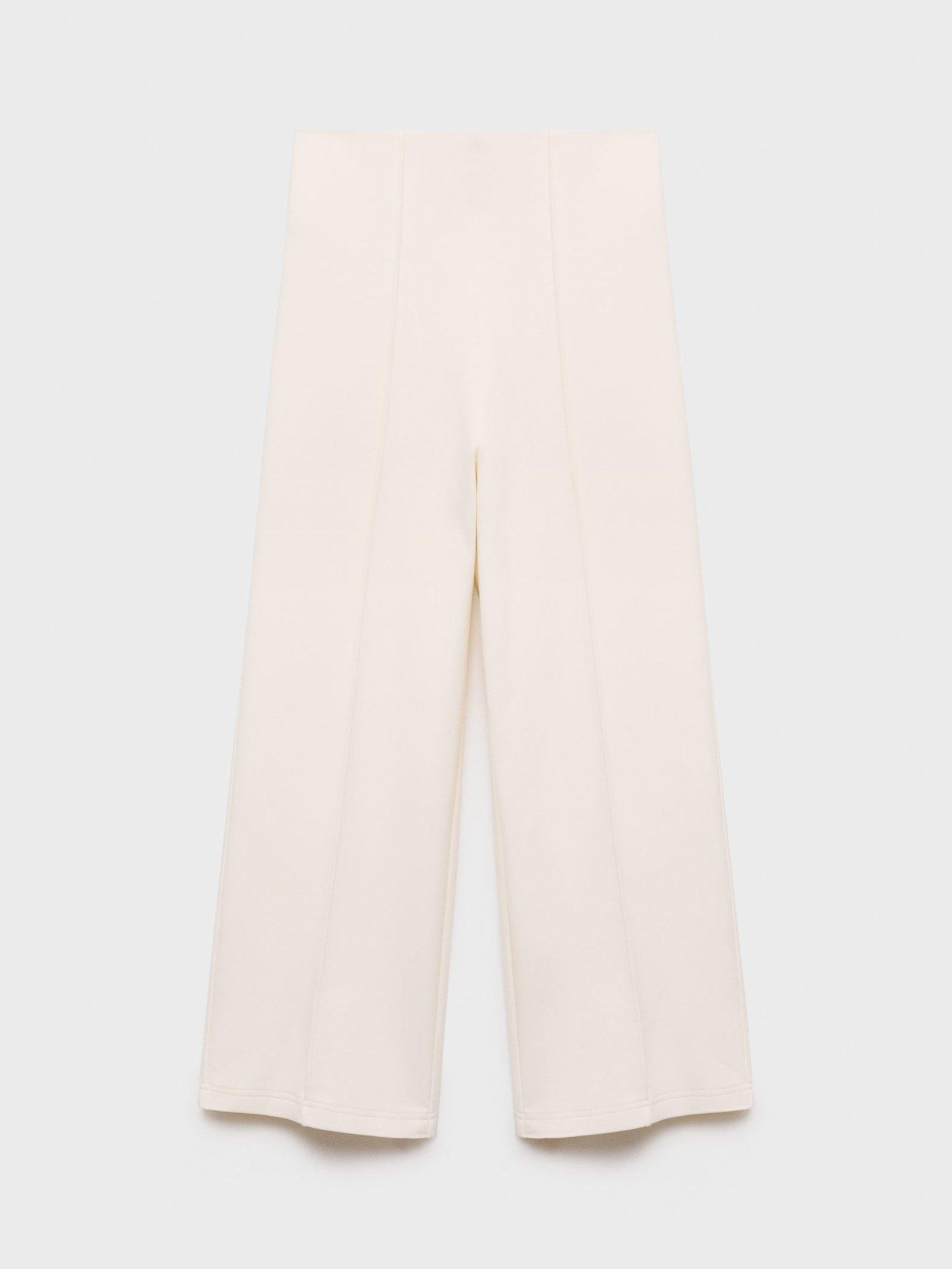 Product image 3 of 8, which shows Mango Jersey Cropped Trousers, Light Beige, L