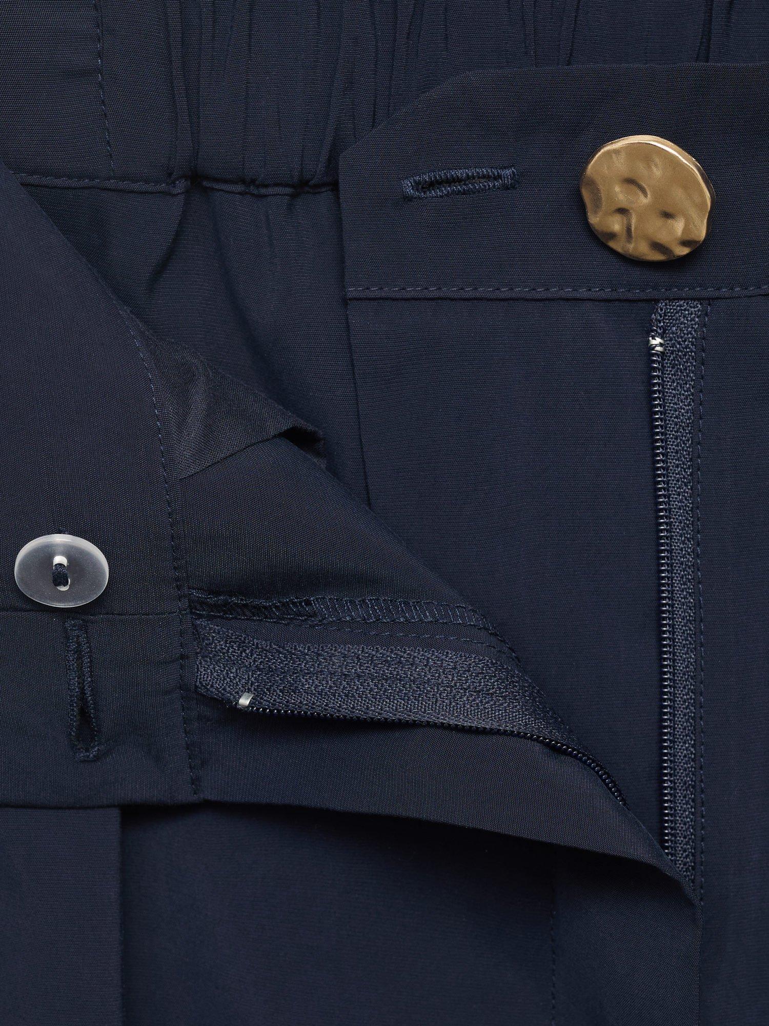 Product image 8 of 8, which shows Mango Momo Straight Pleated Trousers, Navy, XL