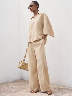 Mango Momo Oversized Top - view 2, Pastel Brown