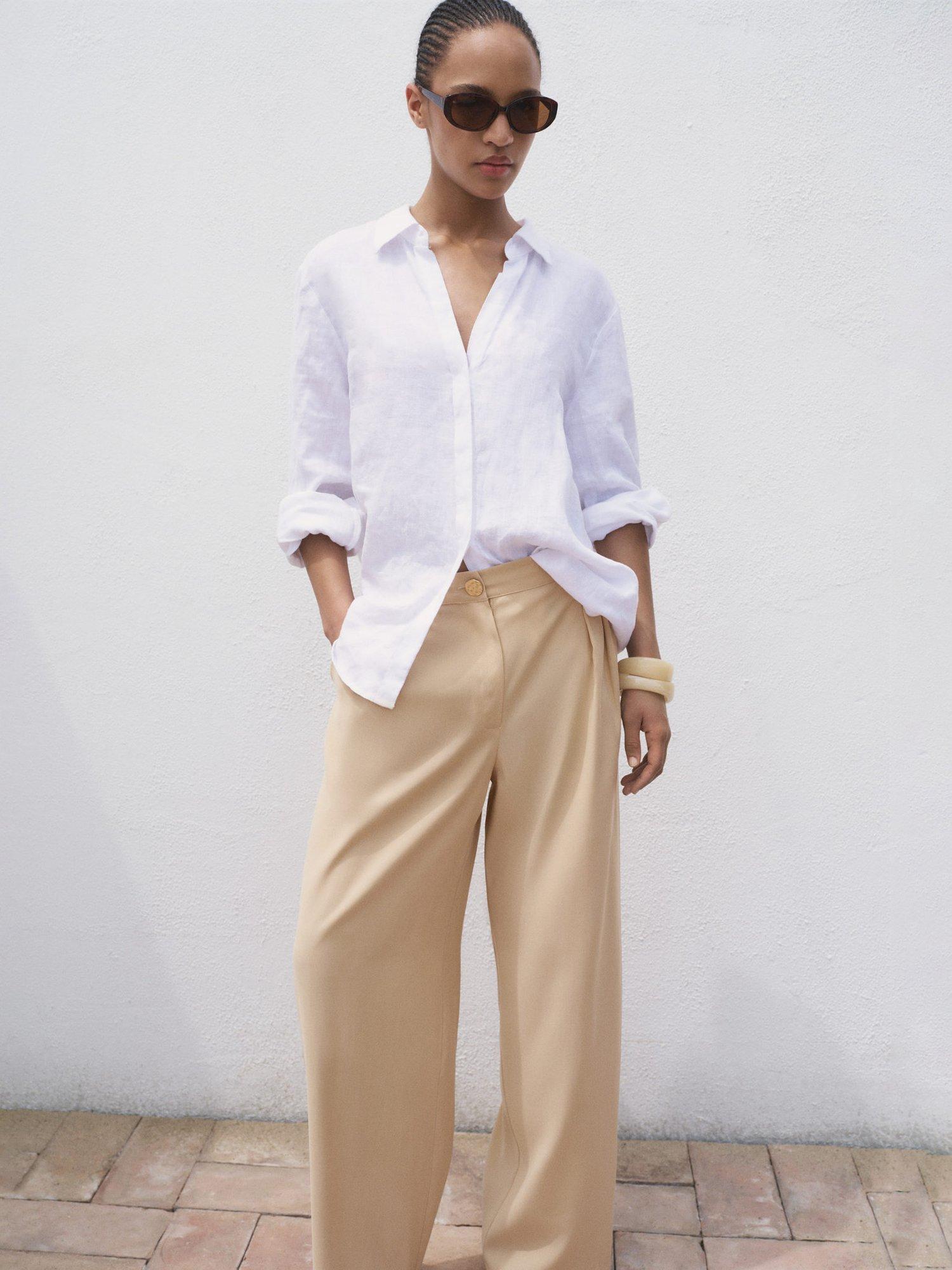 Product image 7 of 8, which shows Mango Momo Oversized Top, Pastel Brown, XS