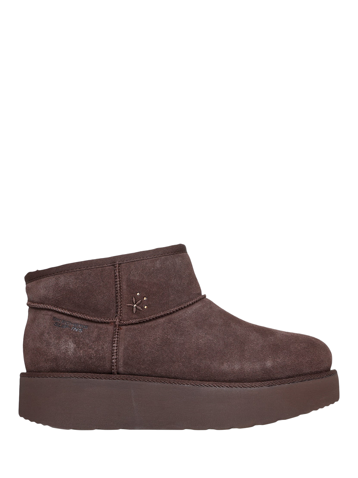 Product image 1 of 4, which shows Skechers Keep Cosy Ankle Boots, Chocolate, 3