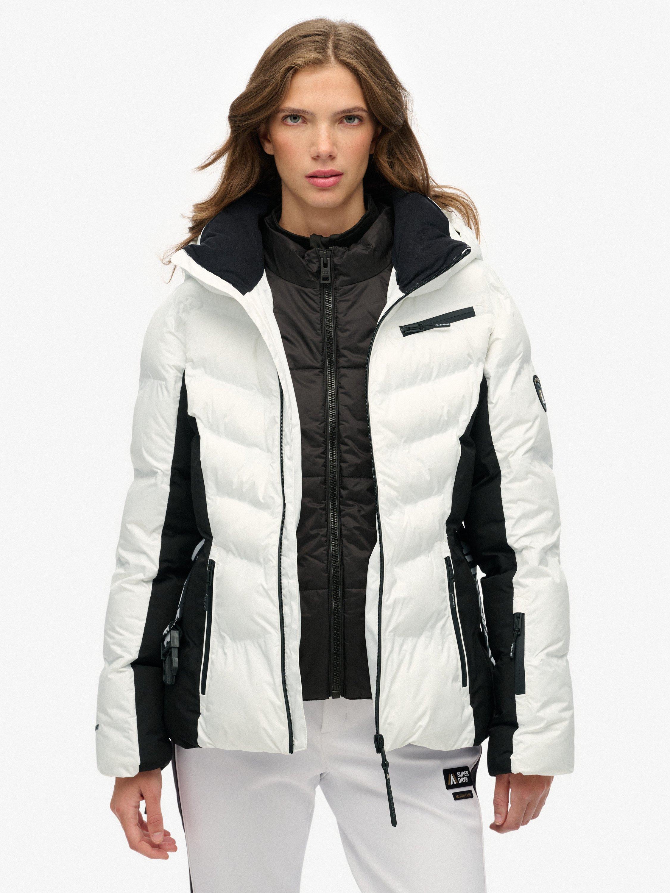 Product image 4 of 7, which shows Superdry Women's Luxe Belted Ski Padded Jacket, Optic, 14