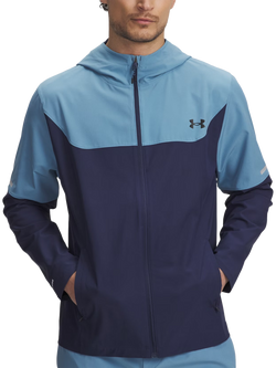 Under Armour Men's Tech Utility Water Resistant Jacket, Blue Smoke / White, Blue Smoke / White