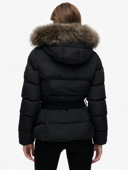 Superdry Fuji Belted Puffer Jacket - view 2, Black