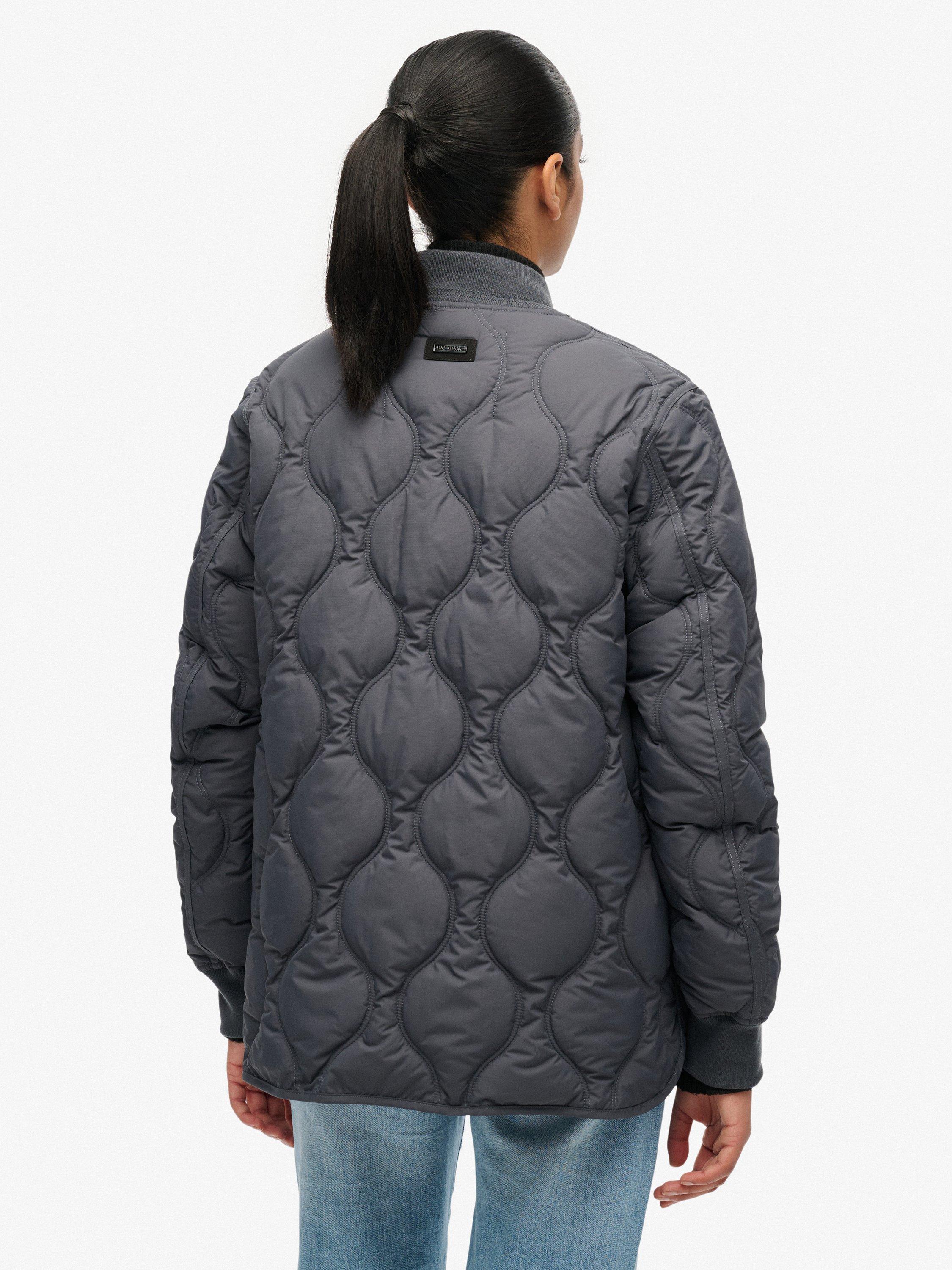Product image 2 of 6, which shows Superdry Short Quilted Liner Jacket, Ebony, 10