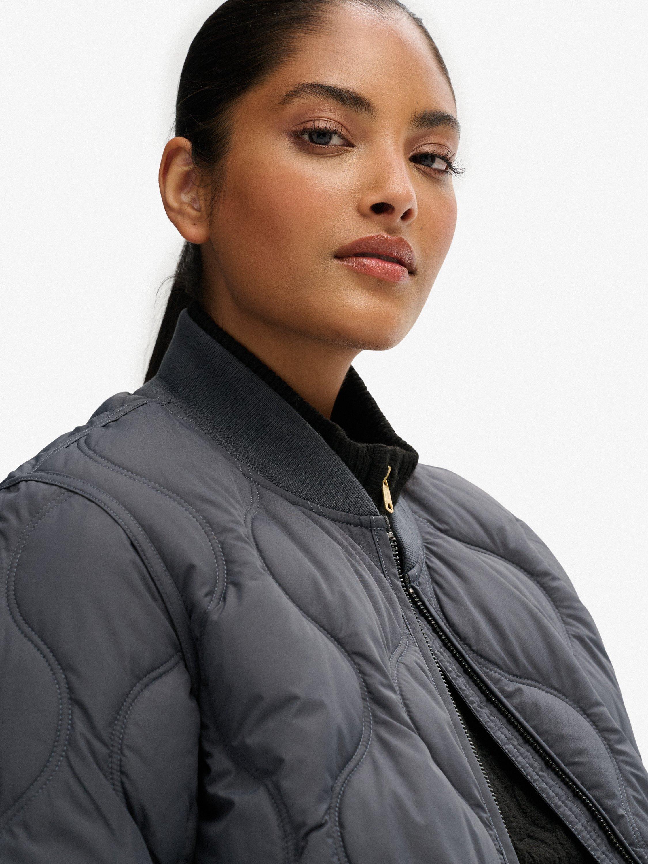 Product image 5 of 6, which shows Superdry Short Quilted Liner Jacket, Ebony, 10