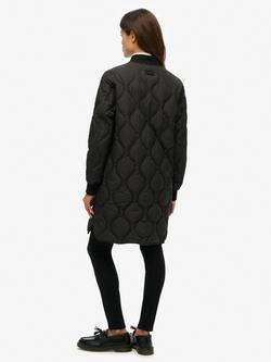 Superdry Longline Quilted Liner Jacket - view 2, Black
