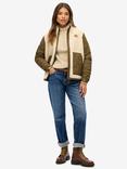 Superdry Fleece Hybrid Jacket, Oatmeal Beige