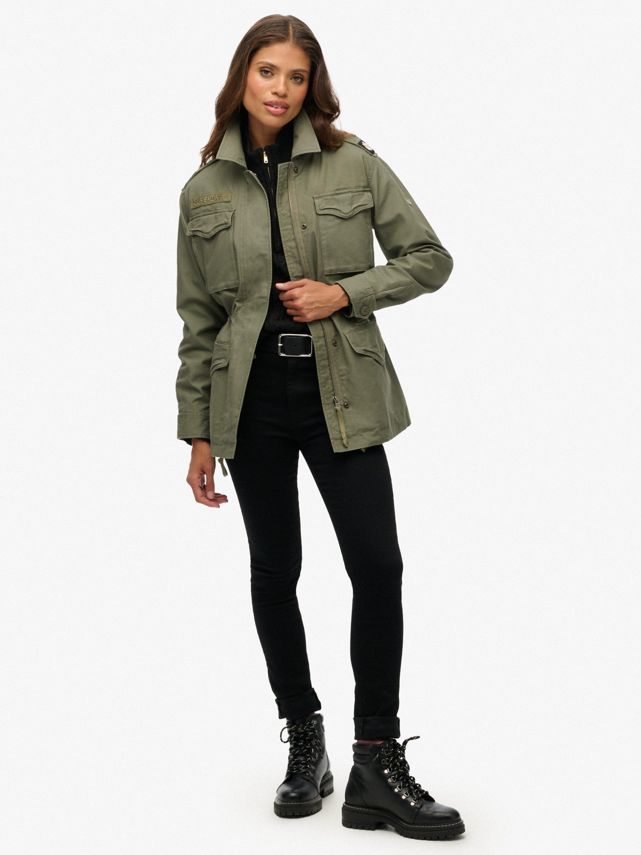 Product image 3 of 6, which shows Superdry Embellished Field Jacket, Dusty Olive Green, 12