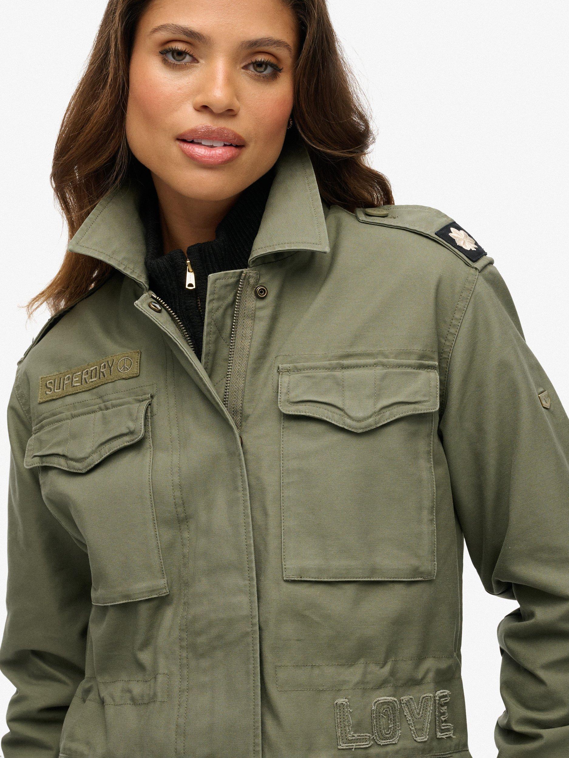 Product image 5 of 6, which shows Superdry Embellished Field Jacket, Dusty Olive Green, 12