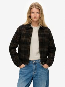 Superdry Check Ranch Quilted Jacket, Mercantile Brown