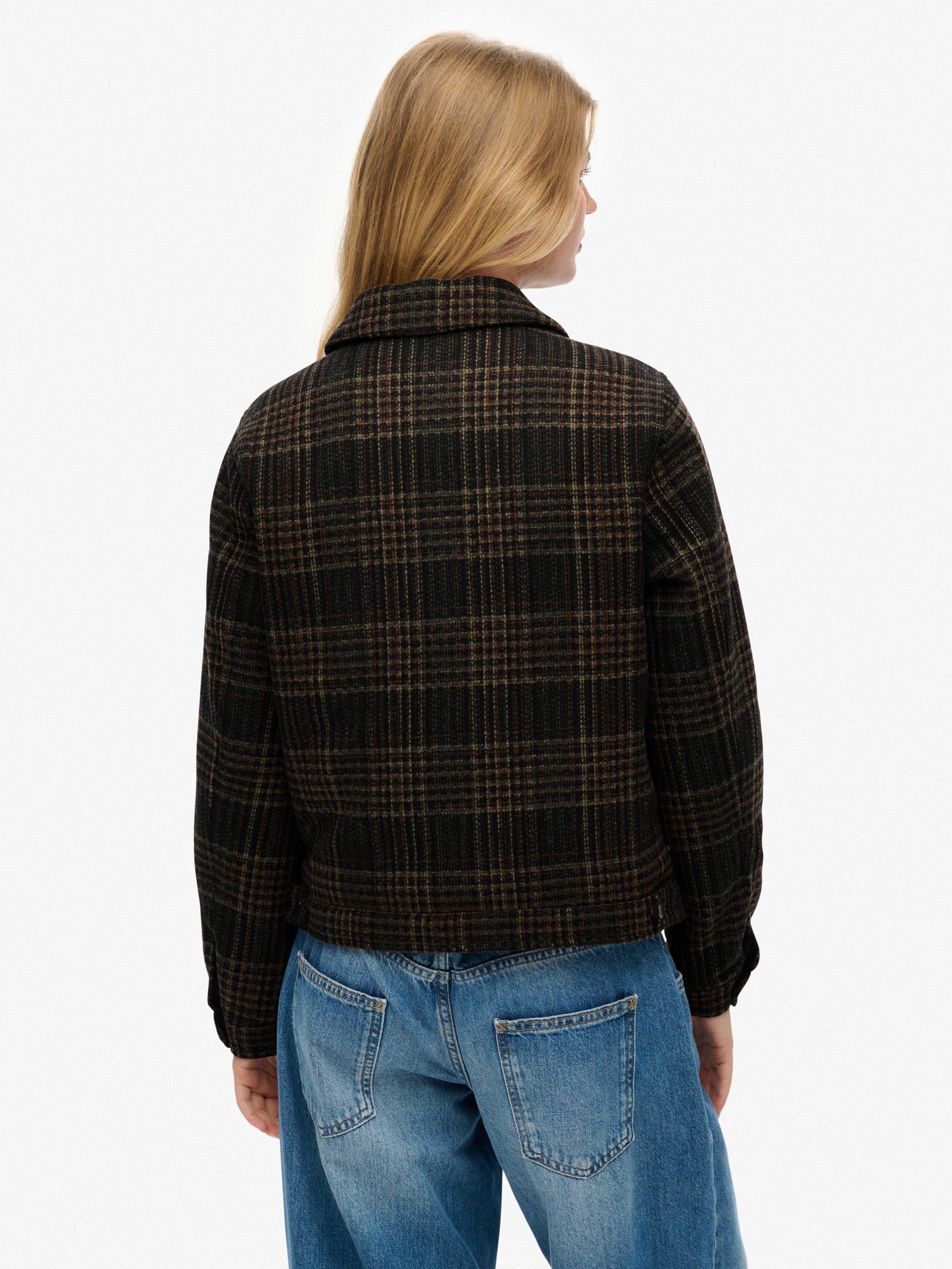 Product image 2 of 6, which shows Superdry Check Ranch Quilted Jacket, Mercantile Brown, 8