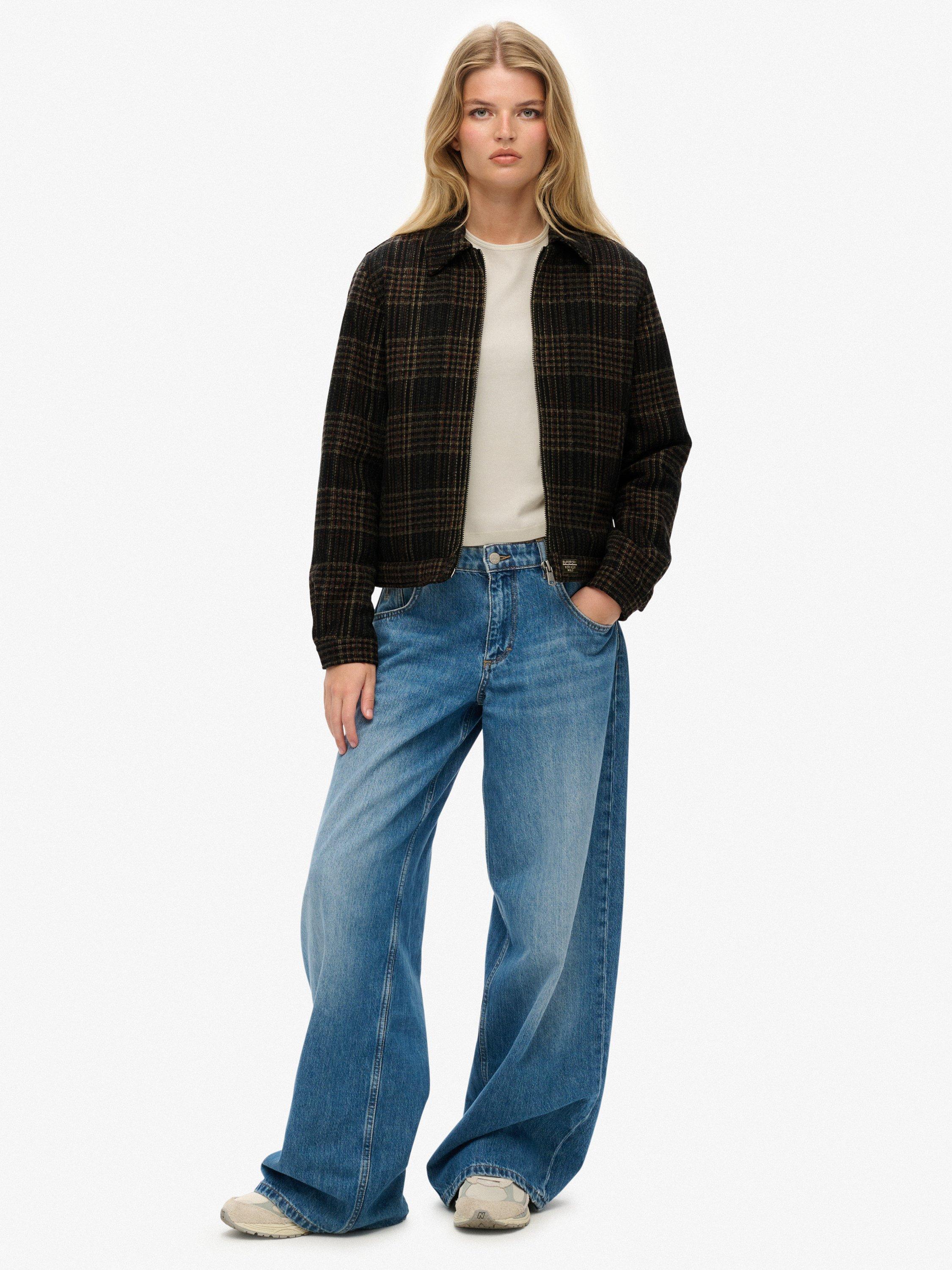 Product image 3 of 6, which shows Superdry Check Ranch Quilted Jacket, Mercantile Brown, 8