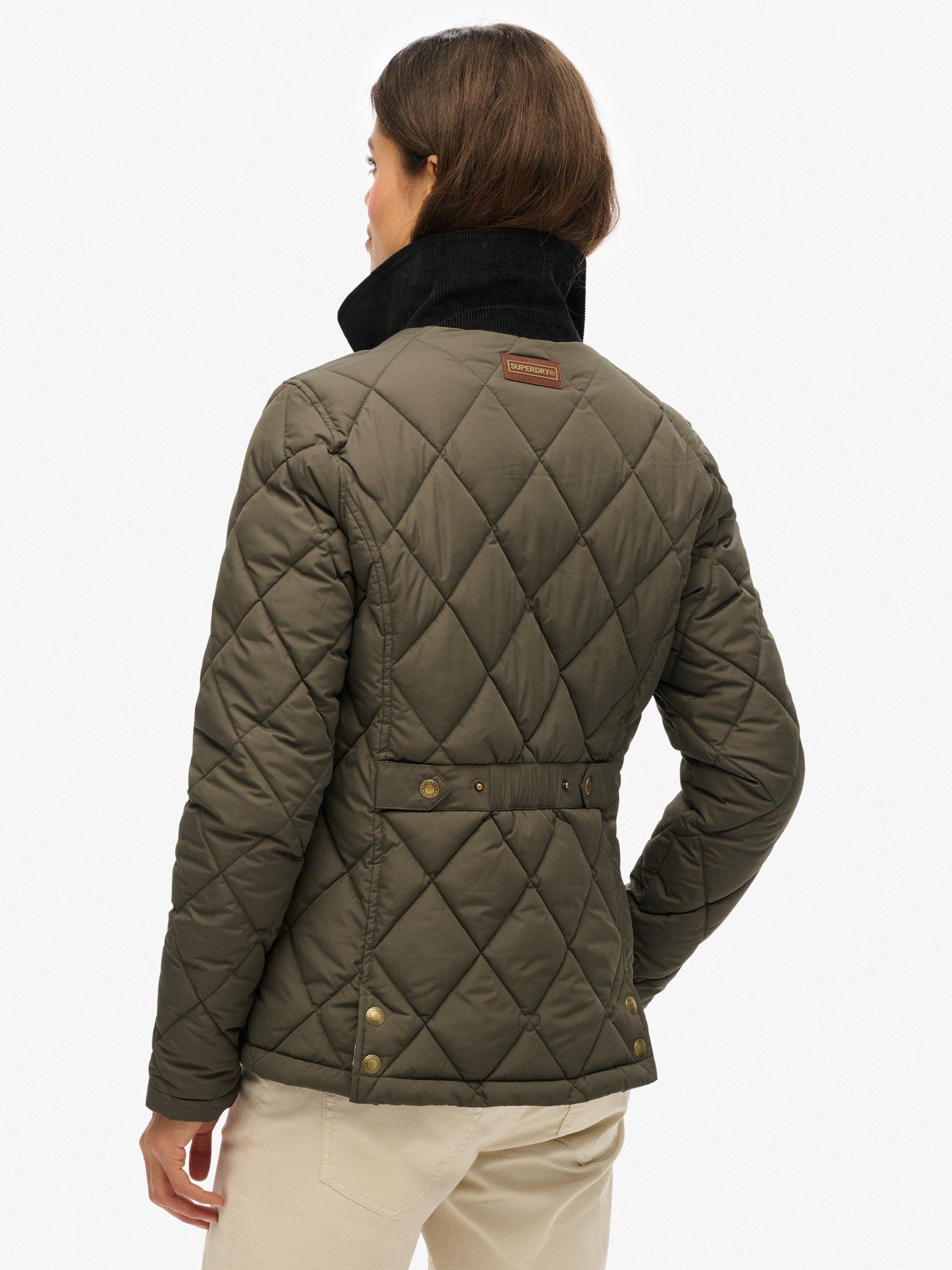 Product image 2 of 7, which shows Superdry Corduroy Trimmed Liner Jacket, Army Khaki, 12